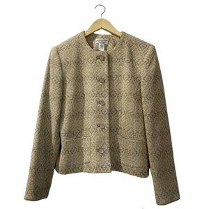 Women's Pendleton Virgin Wool  Button Up Blazer/Top Cream Color  Size 8